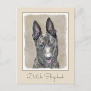 Nederländska shepherd Painting - Cute Original Hun Vykort