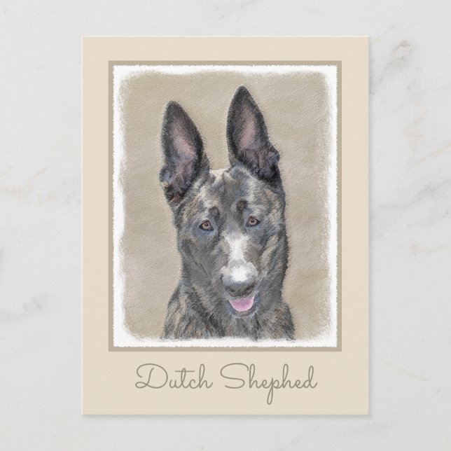 Nederländska shepherd Painting - Cute Original Hun Vykort (Framsida)