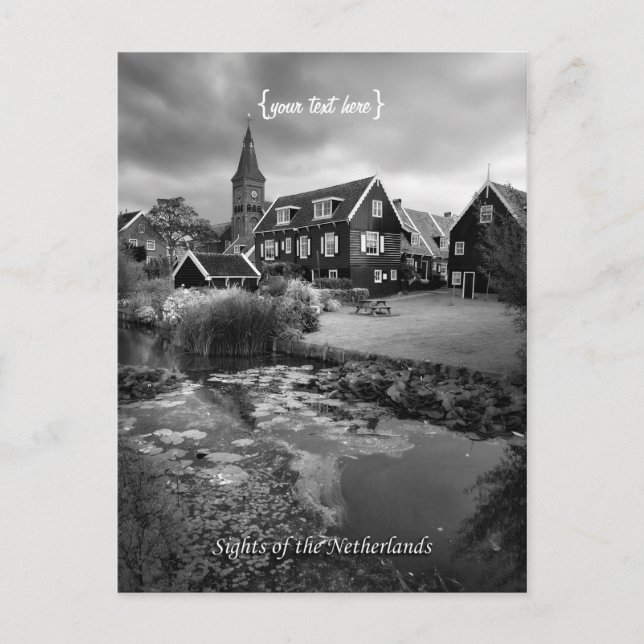 Nederländska Souvenir, Söt Marken Village Vykort (Framsida)