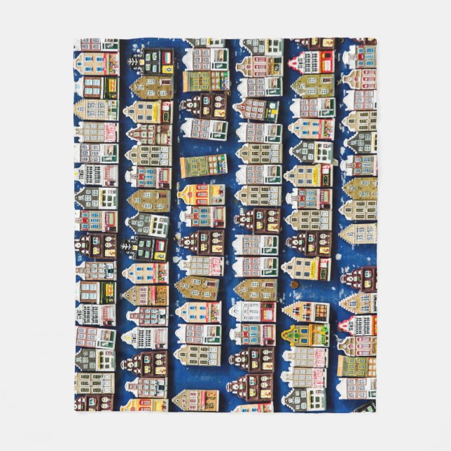 Nederländska souvenirer, Amsterdams gata scen. Fleecefilt (Framsidan)