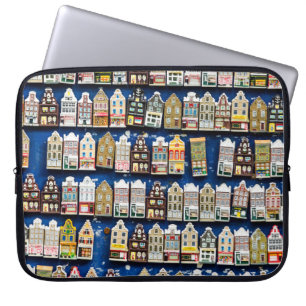 Nederländska souvenirer, Amsterdams gata scen. Laptop Fodral