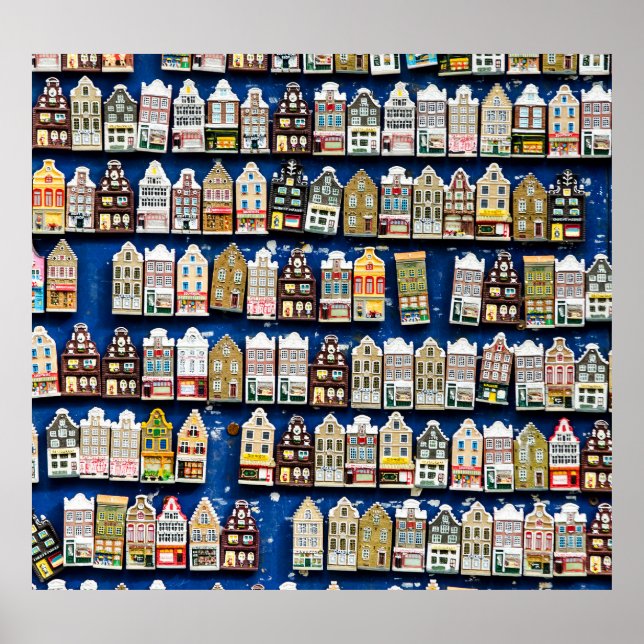 Nederländska souvenirer, Amsterdams gata scen. Poster (Framsidan)