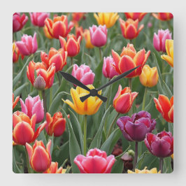 Nederländska tulpaner fyrkantig klocka