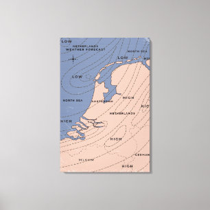 Nederländska väderprognos canvastryck