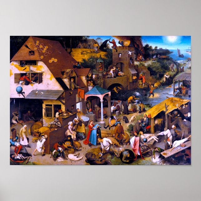 Nederländska verberna, Pieter Bruegel den äldre Poster (Framsidan)