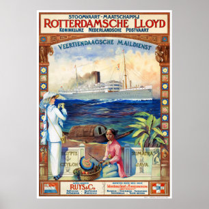 Nederländska Vintage resor Poster återställd