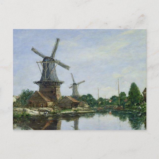 Nederländska Windmills, 1884 Vykort (Framsida)