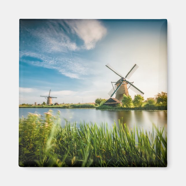 Nederländska Windmills | Bild av Rotterdam, Hollan Magnet (Framsidan)