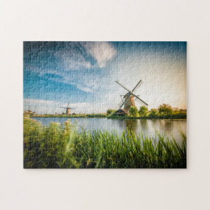 Nederländska Windmills Bild av Rotterdam, Hollan Pussel