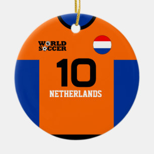 Nederländska World Soccer Jersey Ornament