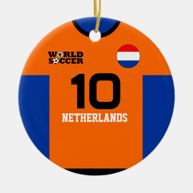Nederländska World Soccer Jersey Ornament (Framsidan)