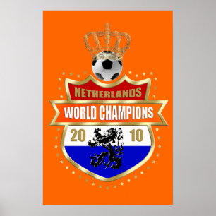 Nederländskt emblem för världsmästare 2010 poster