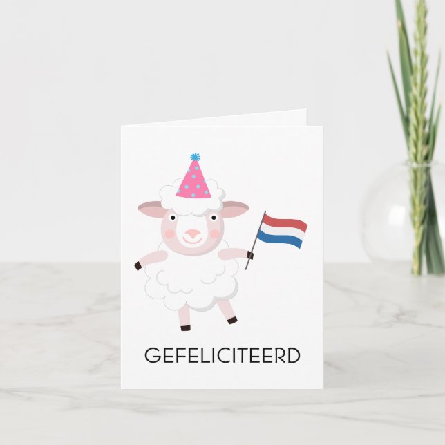 Nederländskt födelsedagskort - Gefeliciteerd Kort (Framsida)