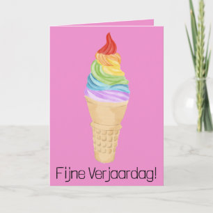Nederländskt födelsedagskort Rainbow Gay pride Ice Kort