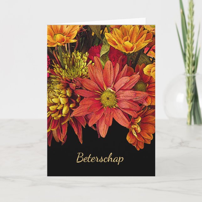 Nederländskt gott snart med fallblommor Arrangeman Kort (Framsida)