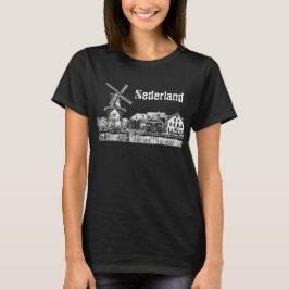 Nederländskt landskap med kvarn. Nederländerna. T Shirt