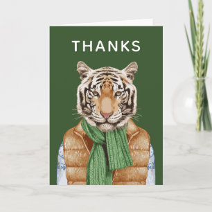 Nedfälld väst Tiger   Lägg till din text Kort