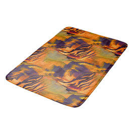 Nedfläckad abstrakt mosaic teckning, guld som brän badrumsmatta