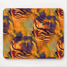 Nedfläckad abstrakt mosaic teckning, guld som brän musmatta