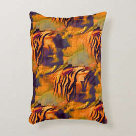 Nedfläckad abstrakt mosaic teckning, guld som brän prydnadskudde