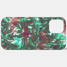 Nedfläckad akvamarin och rött, nedsmutsat med rött