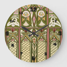 Nedfläckad av konst och hantverksglas inspirerad k stor klocka