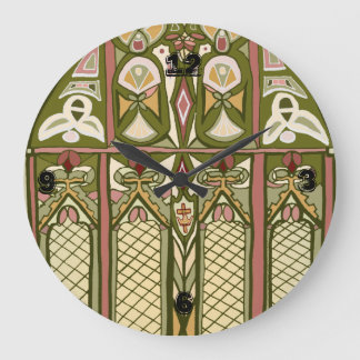 Nedfläckad av konst och hantverksglas inspirerad k stor klocka