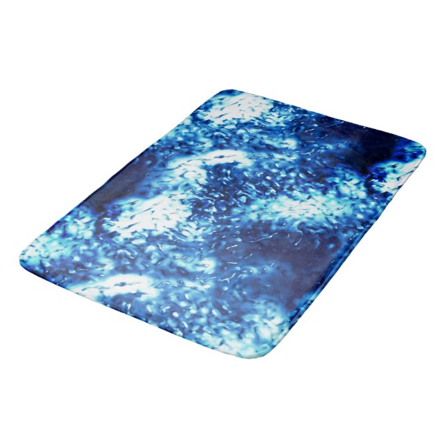 Nedfläckad blått ser ut som frostat glas badrumsmatta (Vinklad)