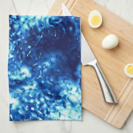 Nedfläckad blått ser ut som frostat glas kökshandduk
