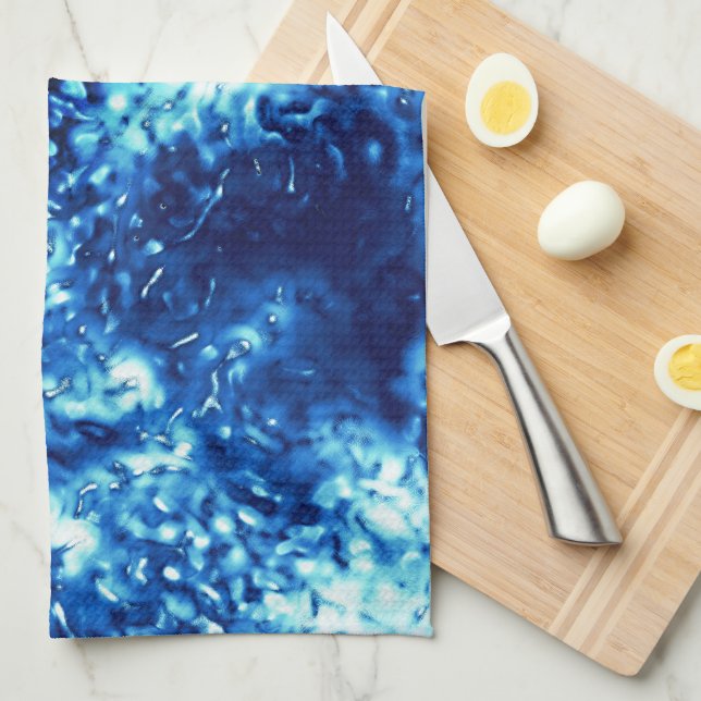 Nedfläckad blått ser ut som frostat glas kökshandduk (Vikt i Fjärdedel)