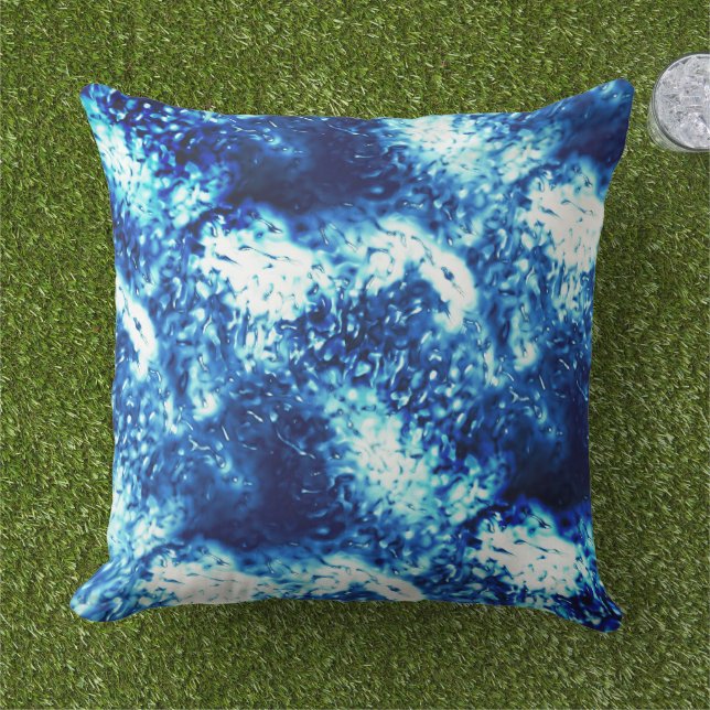 Nedfläckad blått ser ut som frostat glas kudde (Gräs)