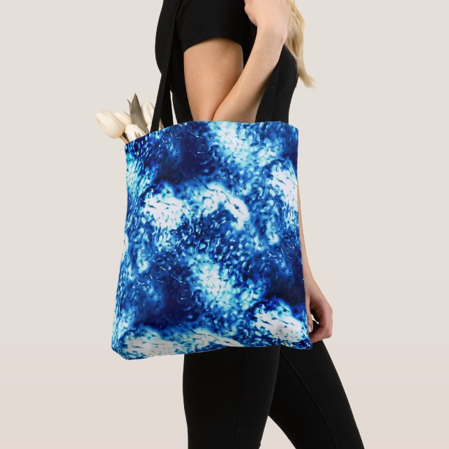 Nedfläckad blått ser ut som frostat glas tygkasse (Närbild)