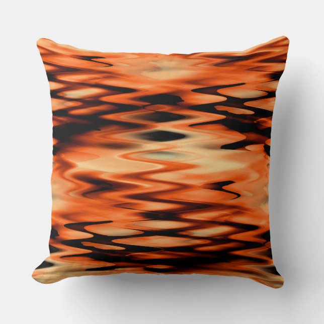 Nedfläckad bränd orange som bildar abstrakt zig za kudde (Framsida)