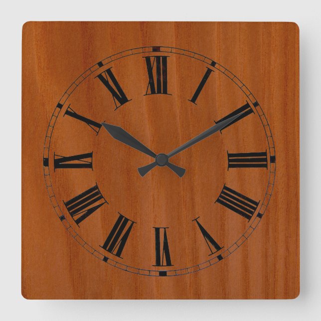 Nedfläckad Cherry Wall Clock Fyrkantig Klocka (Framsida)