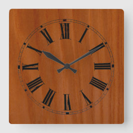 Nedfläckad Cherry Wall Clock Fyrkantig Klocka