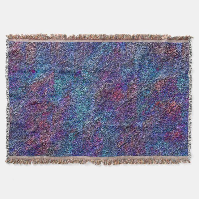 Nedfläckad, cyan och rödfärgade skiktstänk filt (Framsidan)