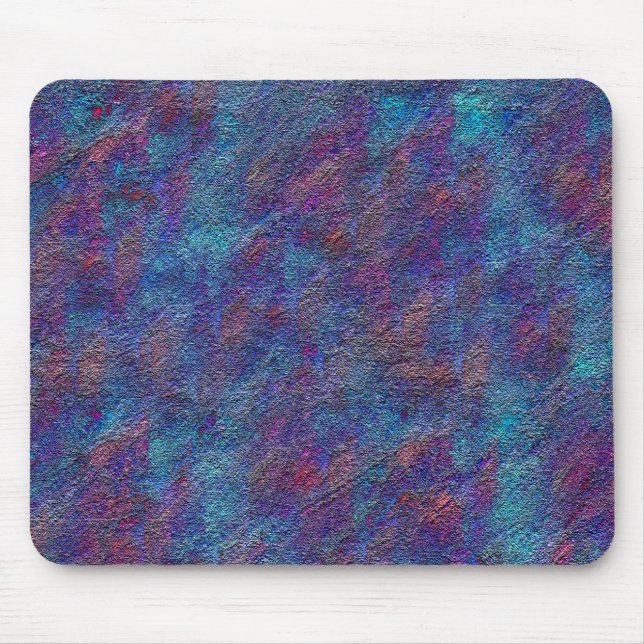 Nedfläckad, cyan och rödfärgade skiktstänk musmatta (Framsidan)