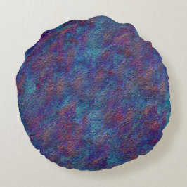 Nedfläckad, cyan och rödfärgade skiktstänk rund kudde