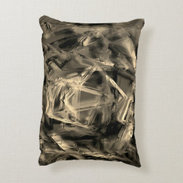 Nedfläckad för korsade beige fyrkanter med penseld prydnadskudde