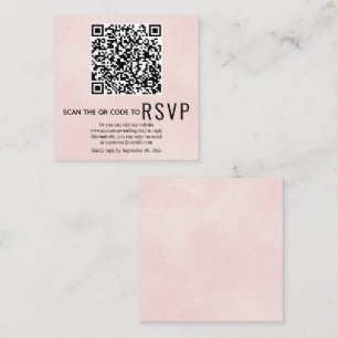 Nedfläckad för QR-OSA, mjuk rosa bröllop Tilläggskort