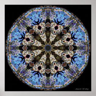 Nedfläckad-Glass Cathedral Window Mandala Poster