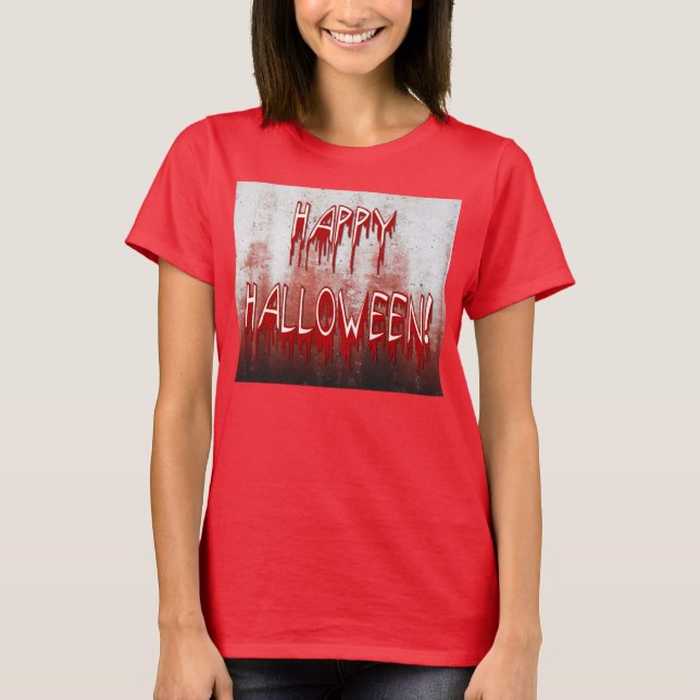 Nedfläckad i blodet i Happy halloween Tröja (Framsida)