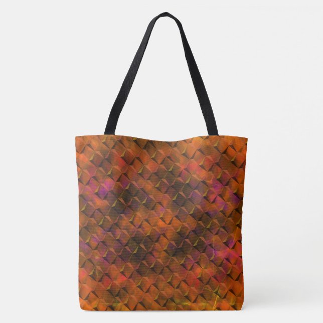 Nedfläckad korall eller brundel och 3D eller trian Tygkasse (Baksida)