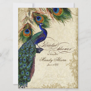 Nedfläckad-kort för peacock & Feathers Möhippa Tea Inbjudningar