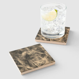 Nedfläckad med många beskurna fyrkanter med pensel stenunderlägg