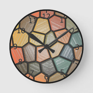 Nedfläckad Plastic Effect Clock Rund Klocka