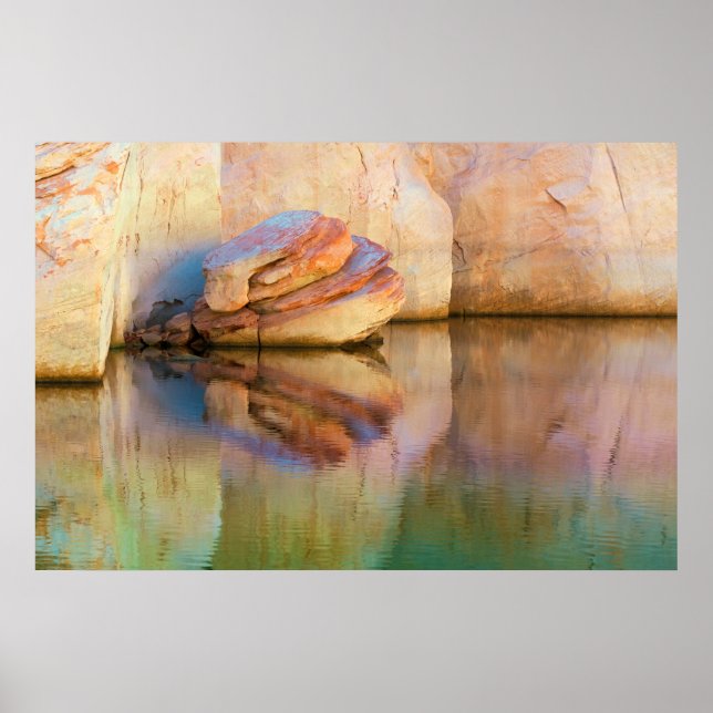 Nedfläckad Sandstone Wall | Glen Canyon, UT Poster (Framsidan)