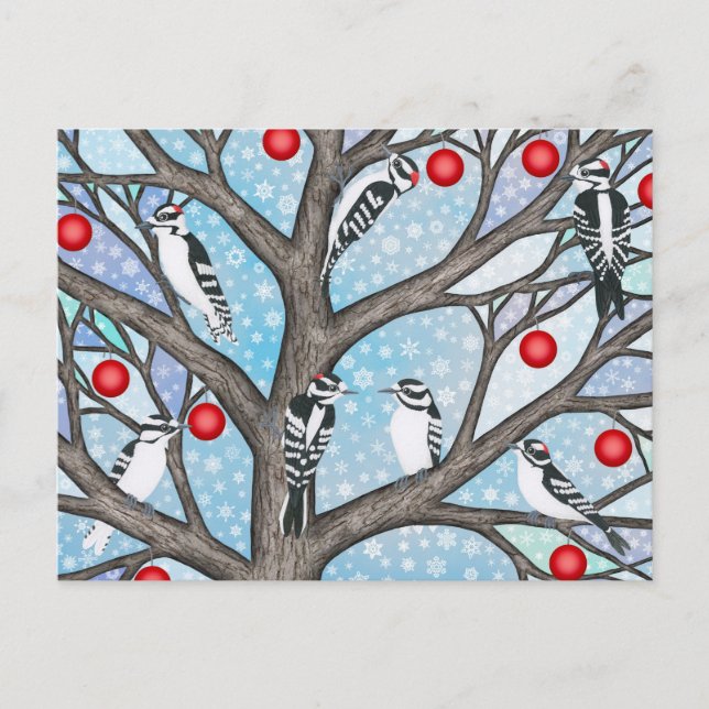 nedfläckad träd Julafton Helg Vykort (Framsida)