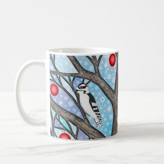 nedfläckad träd Julafton Kaffemugg (Vänster)