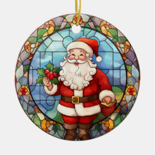 Nedfläckaden Jultomten stil Julgransprydnad Keramik